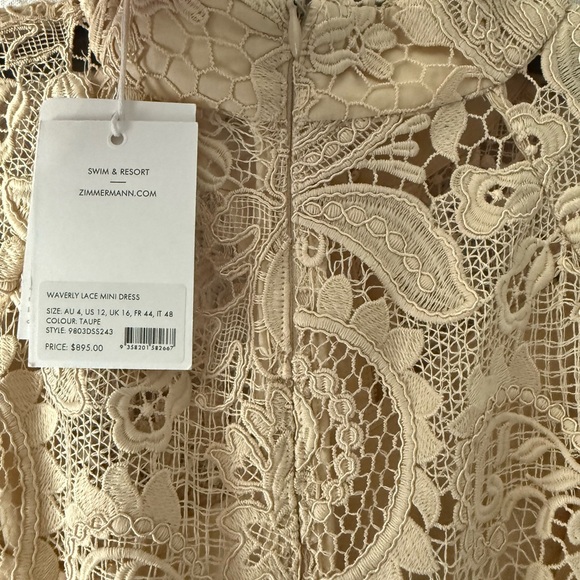Zimmermann Waverley Lace Mini Dress US size 10-12 - Picture 4 of 10